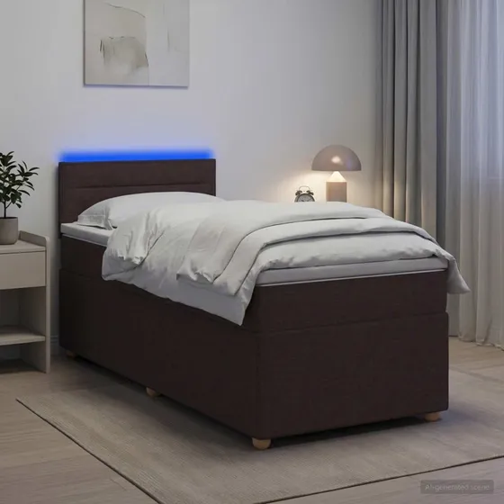 vidaXL Boxmadras med topmadras 90 x 200 cm - Mørk Brun