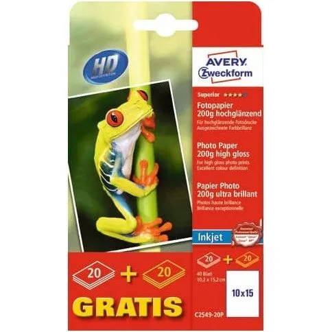Avery Fotopapir Superior Glossy 200 g 10x15 cm - 50 ark
