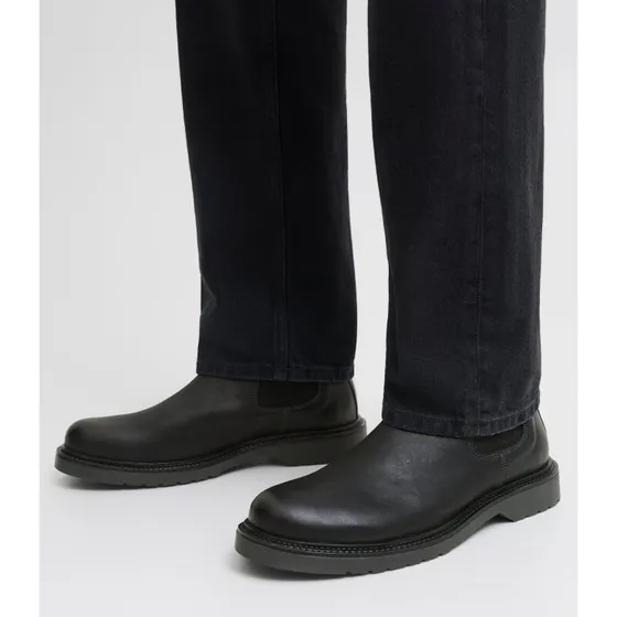 Jack & Jones Leyton Boot - læderstøvle, pirate black