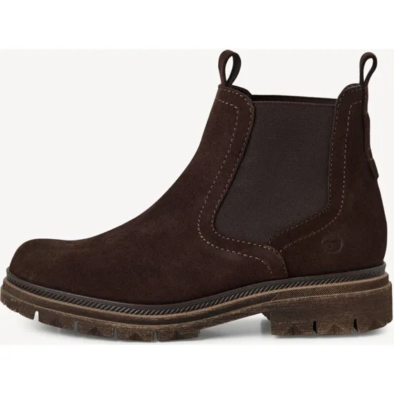 Tamaris Chelsea Boot i lys brunt ruskind