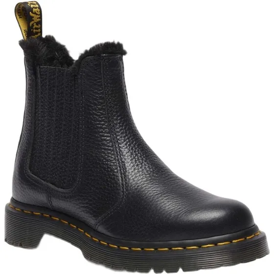 Dr. Martens 2976 Leonore Chelsea sort med pelsfoer