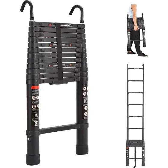 Teleskopstige, Justerbar Højde, Skridsikker, 6,2M (20.3ft)