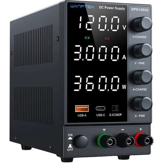 DPS1203U Laboratorie Strømforsyning, 120V 3A, Justerbar