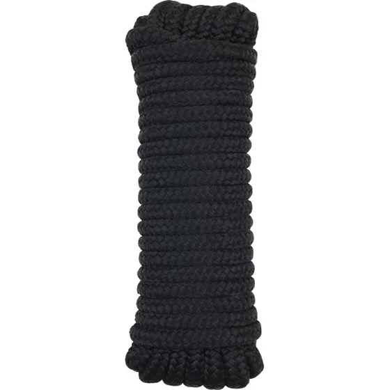 vidaXL Bådsnor 16 mm 9 m Sort Polyester