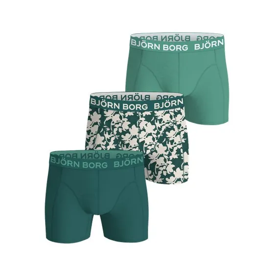 Björn Borg Cotton Stretch Boxers 3-pak, Grøn, XXL