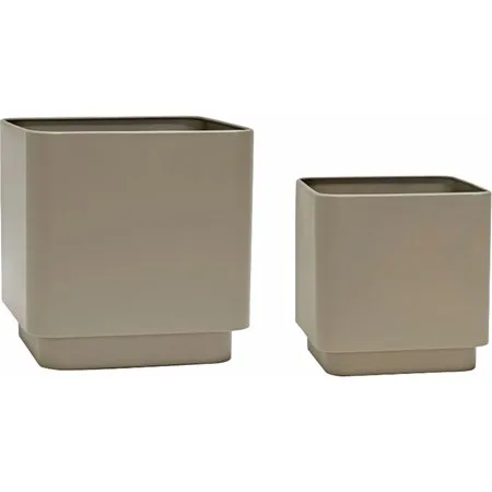 Hübsch Cube Potte - Brun (Sæt af 2)