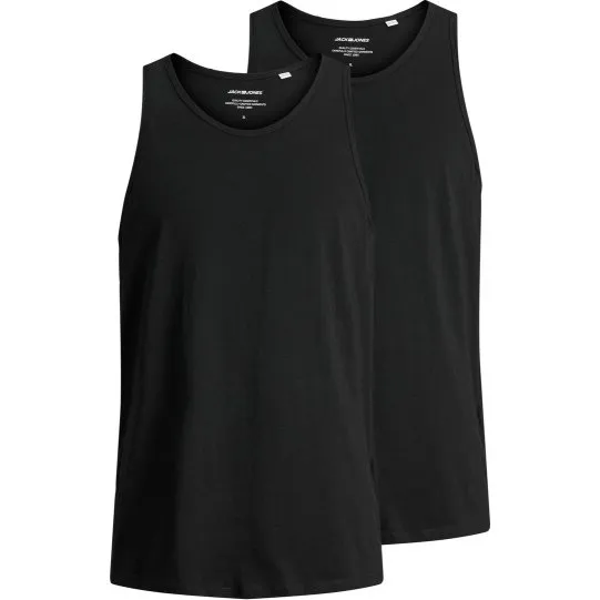 Jack & Jones 2-pak tanktops i sort økologisk bomuld