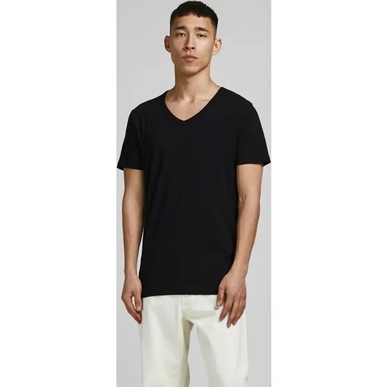 Jack & Jones 2-pak V-hals T-shirts i sort bomuld