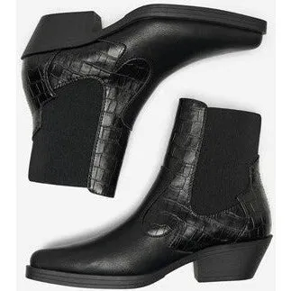 ONLY BRONCO KORT 15304869 - Kort cowboystøvle, sort