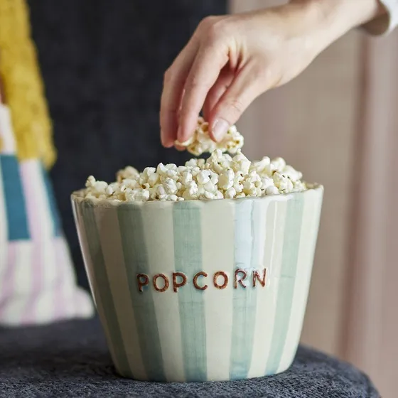 Bloomingville Chip Skål - Popcorn - Stentøj - 17,5 cm
