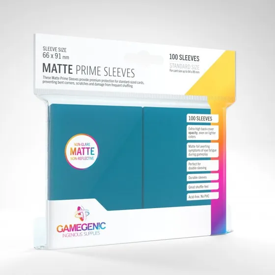 GameGenic Matte Prime Sleeves - Anti-Glare - 100 stk - Blå