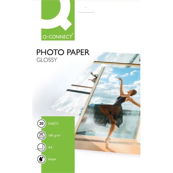 Q-connect Fotopapir Glossy A4 180 g 20 ark
