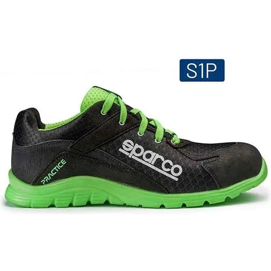 Sparco Practice 07517 sikkerhedssko S1P - sort/grøn, str. 43