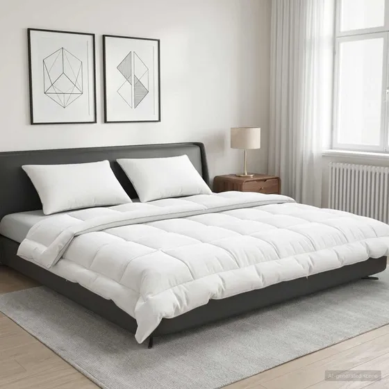 vidaXL Dyne TRIER 200x200 cm Sommer 140 GSM 100% Australsk Uld, Hvid