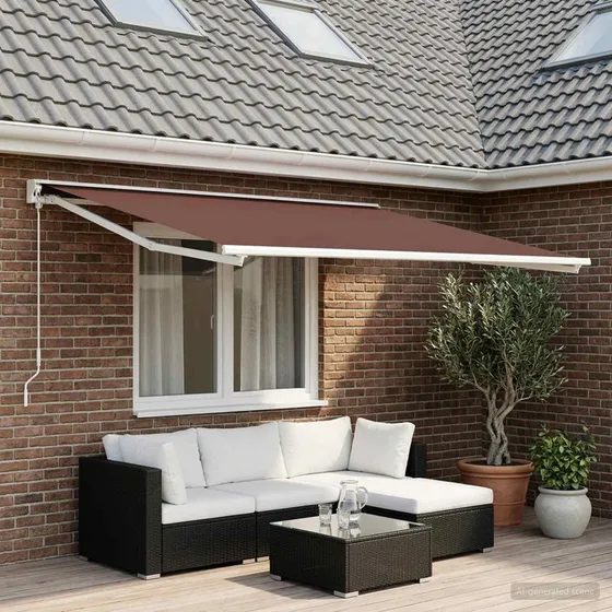 vidaXL Reservedug til markise, Brun, 400 × 350 cm