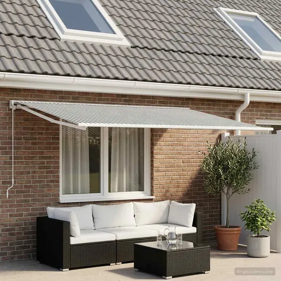 vidaXL Reservedug til markise, Anthracit/Hvid, 350 x 200 cm