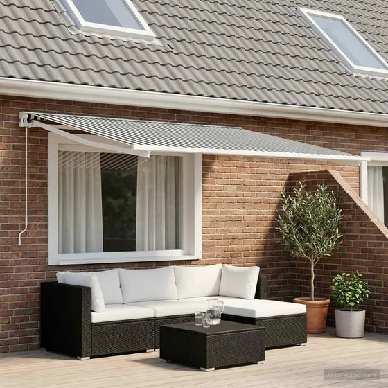 vidaXL Reservedug til markise, Anthracit/Hvid, 300 x 250 cm