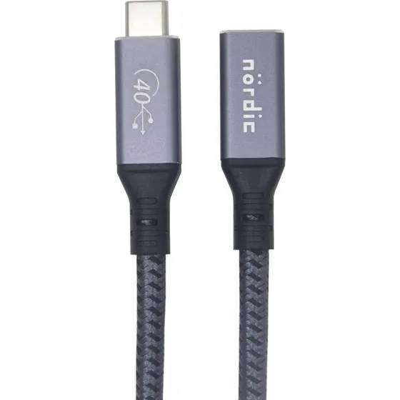 NÖRDIC USB 4 Forlængerkabel 25cm - 40Gbps, 240W & 8K60Hz