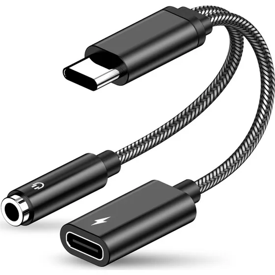NÖRDIC 2-i-1 USB-C til 3,5 mm adapter med 60W opladning
