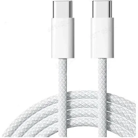 NÖRDIC USB-C til C-kabel 2m - 60W Hurtigopladning, Hvid