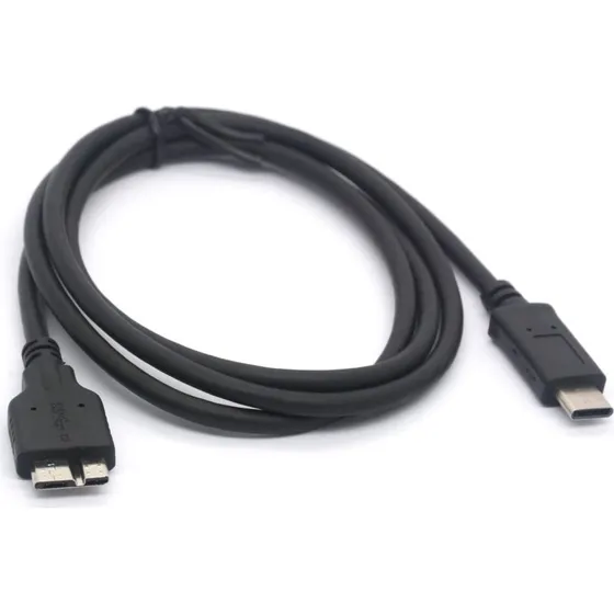NÖRDIC USB C til USB Micro B kabel, 3m, 5 Gbps, Sort