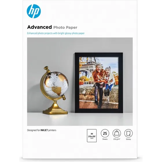 HP Advanced fotopapir A4 250 g/m², glans, 25 ark