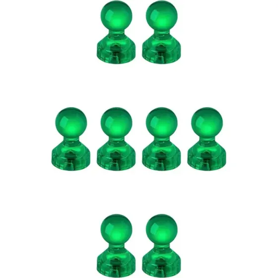 Køleskabsmagnet - Akryl - Nålemagnet - Grøn - 8 stk.