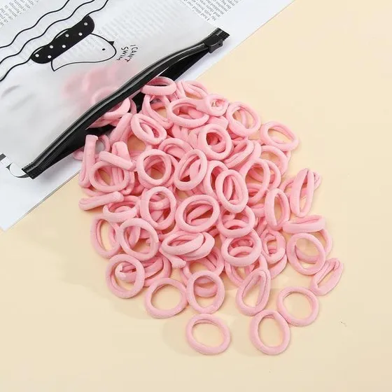 Elastiske hårbånd i tekstil, 25 stk, 25 mm, Lyserød