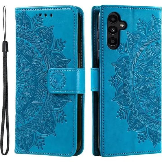 SKALO Samsung S25 FE Mandala Flip Cover - Blå
