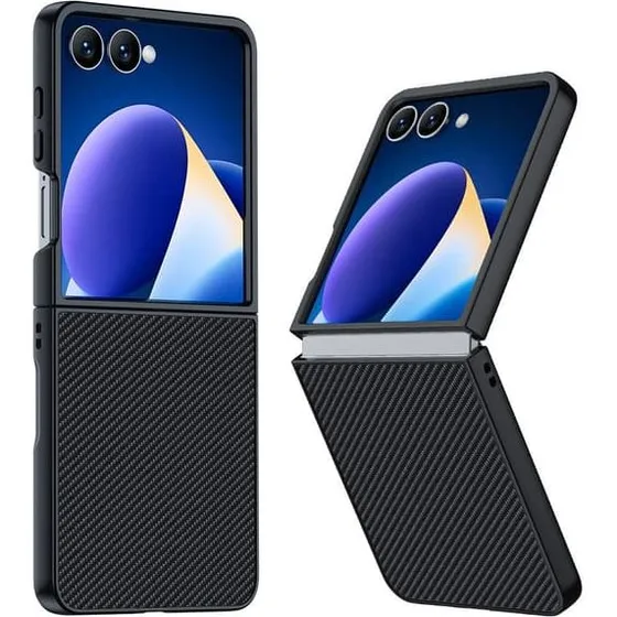 SKALO Samsung Z Flip7 Carbon Fiber Cover - Sort
