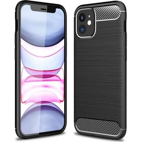 iPhone 12 Mini Anti Shock Carbon Cover - Sort TPU