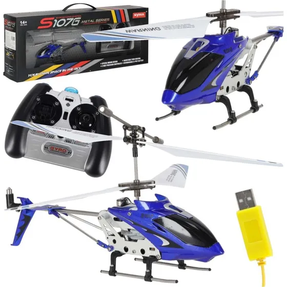 Syma S107G RC Helikopter med Gyro - Blå