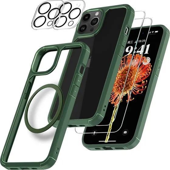 Boom iPhone 13 Pro Max Cover 6-i-1 Pakke med MagSafe - Grøn