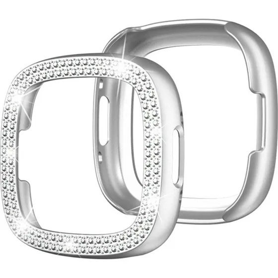 Fitbit Versa 4/Sense 2 Cover Rhinestone - Sølv