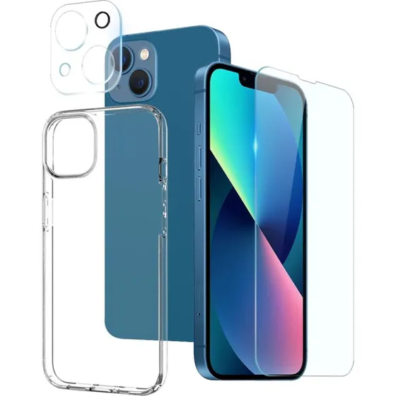 BOOM 3-i-1 Beskyttelsespakke til iPhone 14 - Cover, Skærm og Linse