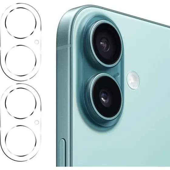 BOOM 2-pak Kameralinsedæksel Hærdet Glas til iPhone 17/16