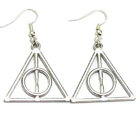 Harry Potter Deathly Hallows Øreringe i Sølvfarvet Metal