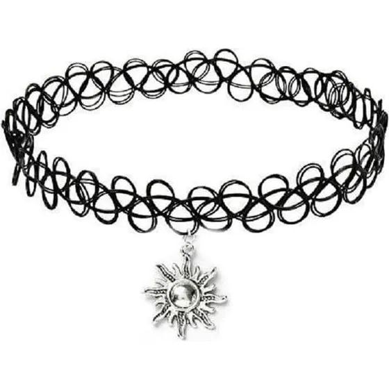 Choker - Sun Tattoo - Elastisk halskæde med sol-vedhæng