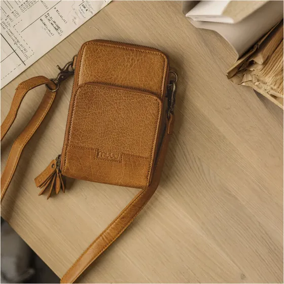 muud Dafne lille skuldertaske i læder