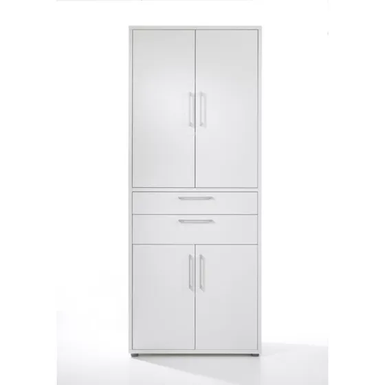 Rio reol med 4 låger og 2 skuffer, hvid laminat