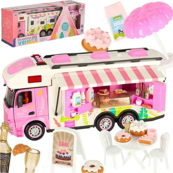 Fjernstyret campingvogn autocamper med lys og lyd, pink
