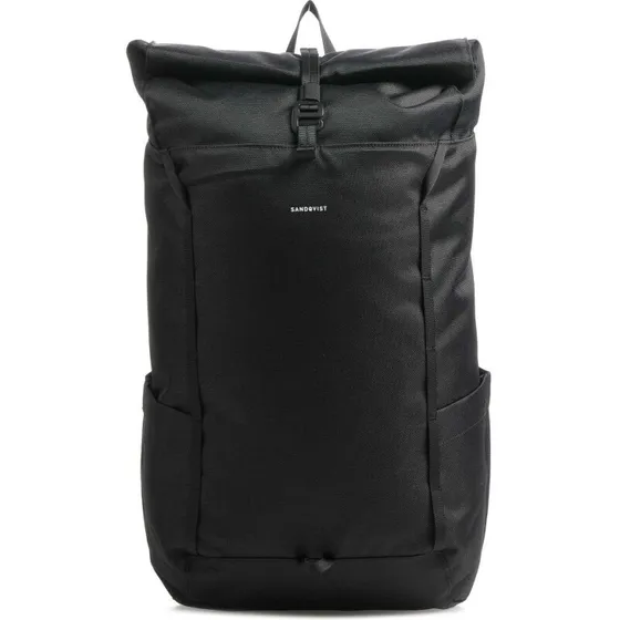 Sandqvist Arvid Black 13" rolltop-rygsæk, 15 L