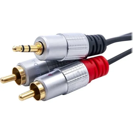 Qoltec Audiokabel RCA til 3.5 mm mini-phone, 1 m, sort