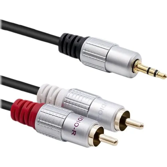 Qoltec Audiokabel RCA til 3.5 mm mini-phone, 2 m, sort