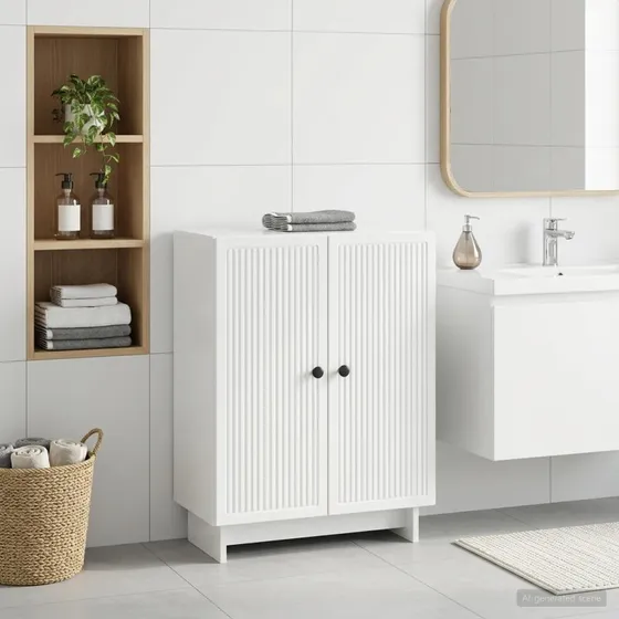 vidaXL Badeværelse Opbevaringsskab EDE Hvid Højglans 59,5x31x80 cm