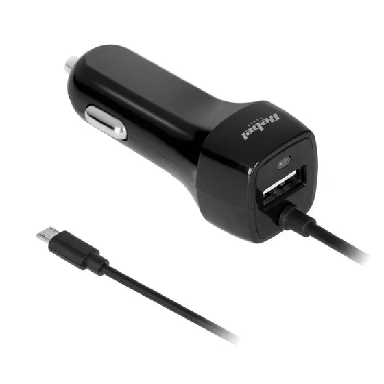 Rebel Micro USB Biloplader 5V 2,1A