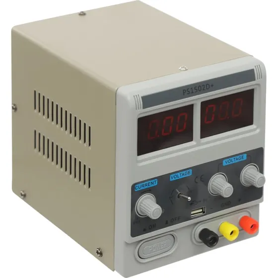 Laboratorie Strømforsyning - Justerbar DC 0-15V med LED-display
