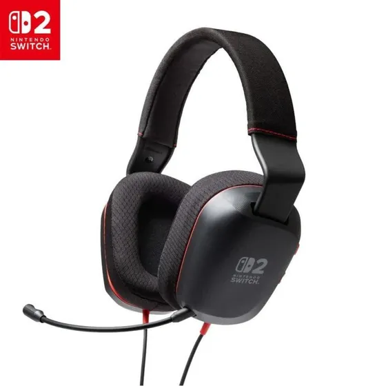 PowerA Nintendo Switch 2 Headset - Kablet Stereo - Sort/Rød