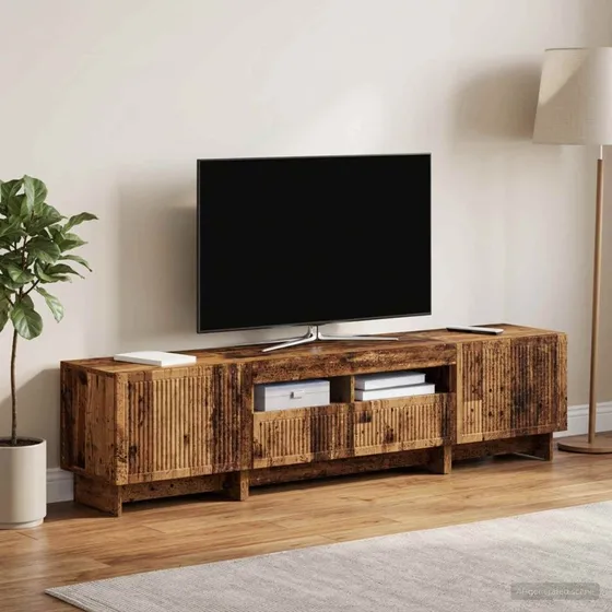 vidaXL 3-delt LED TV-skab i gammelt træ