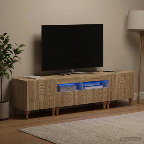 vidaXL 3-delt LED TV-skab i Sonoma-eg